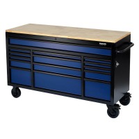 Draper BUNKER® Workbench Roller Tool Cabinet, 15 Drawer, 61\", Blue £1,399.00